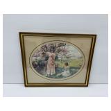Framed Print of Two Women in a Garden