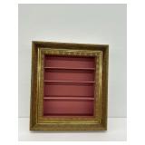 Wall Mounted Wooden Display Box with Gold Frame