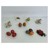 Decorative Porcelain Floral Sculptures and Painted Eggs