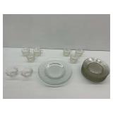 Clear Glass Tableware with Christmas Tree and Floral Motifs