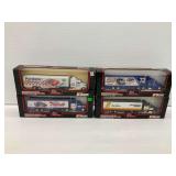 (4) Racing Champions 1:64 Scale Diecast Racing Team Transporter Semis in Original Boxes