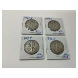 (4) Walking Liberty Half Dollars
