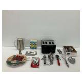 4-Slice Toaster, Stainless Steel Utensils, and Other Kitchenware