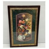 Framed Floral Still Life Print Signed D. Giacomo