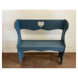 Wooden Bench with Heart Cutout