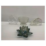 4-Piece Crystal and Glass Decor Lot
