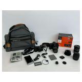 Sony Cameras with Lenses and Tamrac Backpack