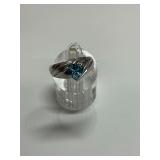 Sterling Silver Solitaire Trillion Cut Blue Topaz Gemstone Ring, Size 8