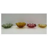 (4) Pressed and Blown Glass Bowls Including Fenton