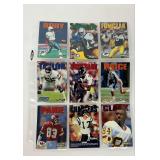 (9) 1992 SkyBox Football Trading Cards with Protective Sheet