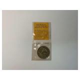 1963 Mexican Un Peso Coin with Informational Insert