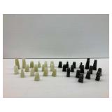 Set of Hand Carved Stone Chess Pieces in (2) Colors