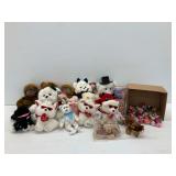 Multiple Plush Toys, Plastic Figures, and Wooden Stamps
