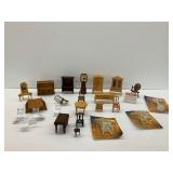 Miniature Wooden and Metal Dollhouse Furniture Pieces...some damage