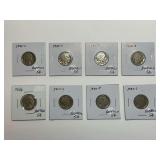 (8) Buffalo Nickel Coins in Holders