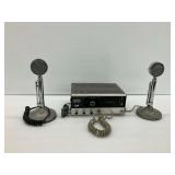 Lafayette Comstat 25B Citizens Band Transceiver with Two Astatic Microphones ... powers on