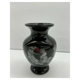 Fenton Black Glass Vase