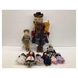 (9) Dolls Including Effanbee Miss Russia and Cowgirl