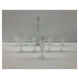 Cut Glass Champagne Flutes and Decanter