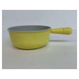 Enameled Cast Iron Pan with Wooden Handle