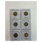 (6) Buffalo Nickels