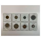 (8) Foreign Coins in Protective Holders