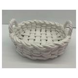 Italian Ceramic Woven Basket with Handles