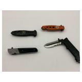 (4) Folding Tactical Knives with Multi-Tool Features