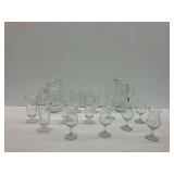 Clear Glass Pitchers and Stemmed Drinkware