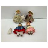 (4) Madame Alexander Dolls with Additional Baby Doll