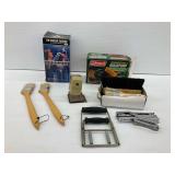 Coleman Air Pump, Shower Massage, Paint Brushes, Stapler,and More