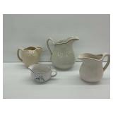 (4) Ceramic Pitchers And Creamers