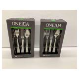 (2) Oneida 20-Piece Stainless Steel Flatware Sets Service for 4