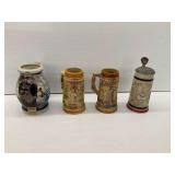 Ceramic Beer Stein and Mugs Including Norman Rockwell and City Themes