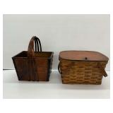 (2) Wooden Baskets