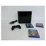 Sony PlayStation 4 Console with Controller and Games...powers on
