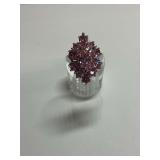 Sterling Silver Multi Pink Tourmaline Gemstone Ring, Size 8