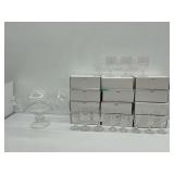 Clear Glass Fluted Compote and (12) Stemware Glasses