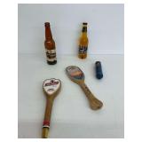 Lot of Brewery Tap Handles and Bottles