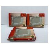 (3) New  Home Trends White Lace Serving Platters