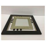 Wall Mirror with Layered Black and Gold Frames