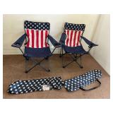 (2) Mac Sports Folding Chairs with Carry Bags