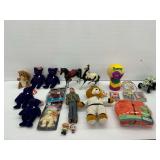Toy and Memorabilia Assortment Including Beanie Babies and Action Figures