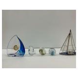Art Glass Paperweights and Ship Decoratives