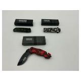 (3) Biohazard Zombie Survival Gear Folding Knives with Boxes