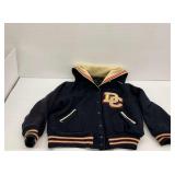 Chargers Varsity Jacket Size 30 Navy Blue and Cream Wool