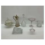 7-Piece Pressed Glass and Crystal Tableware Group