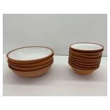Terracotta and White Ceramic Bowls
