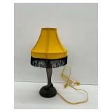 Novelty Leg Lamp with Yellow Shade and Black Fringe...works