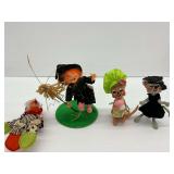 (4) Annalee Mobilitee Felt Dolls